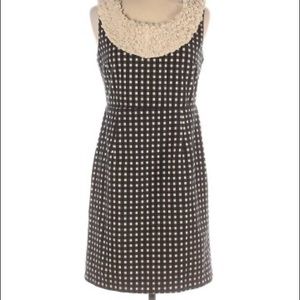 5 for $20! Retro gingham collar sheath dress business casual back neck cut outs